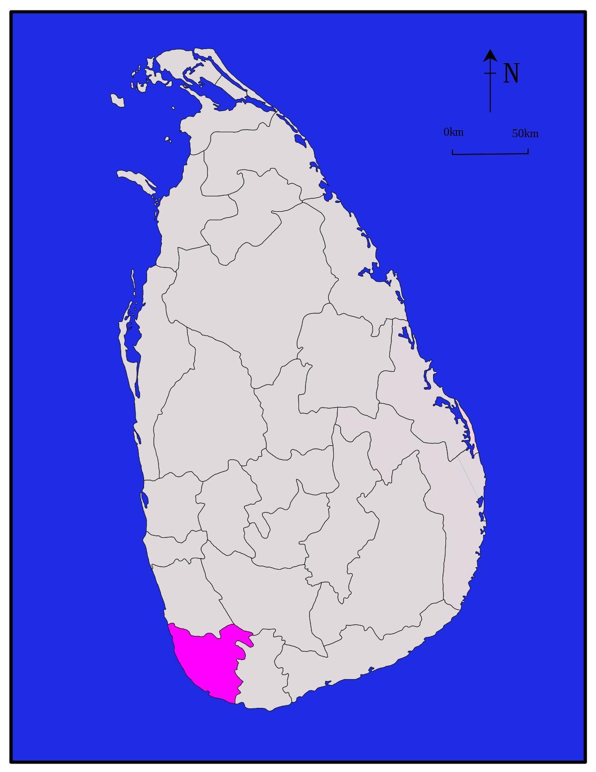 mapa Galle, Sri Lanka
