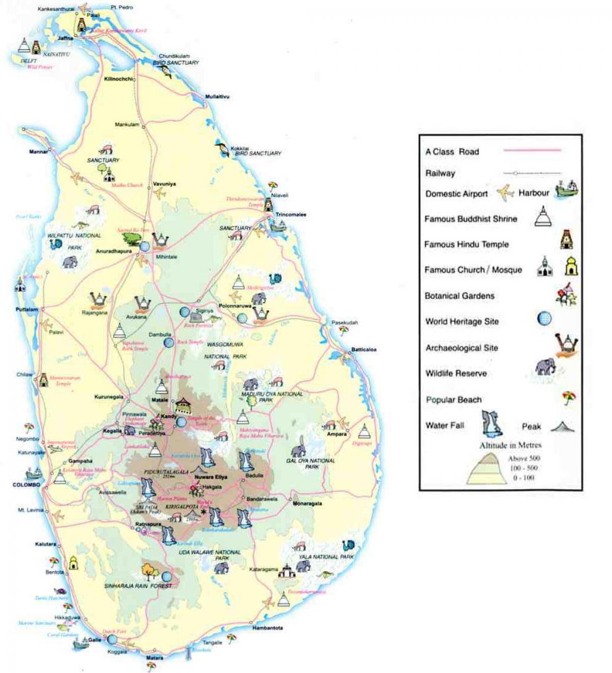 mapa informacje o Sri Lance mapie 