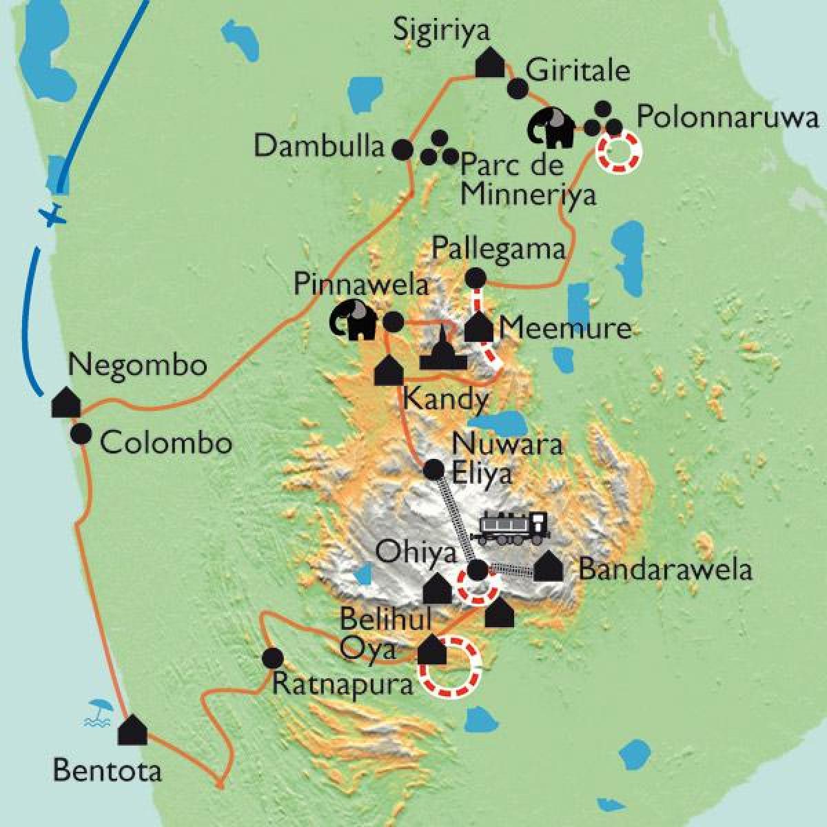Sri Lanka na mapie Сигирии