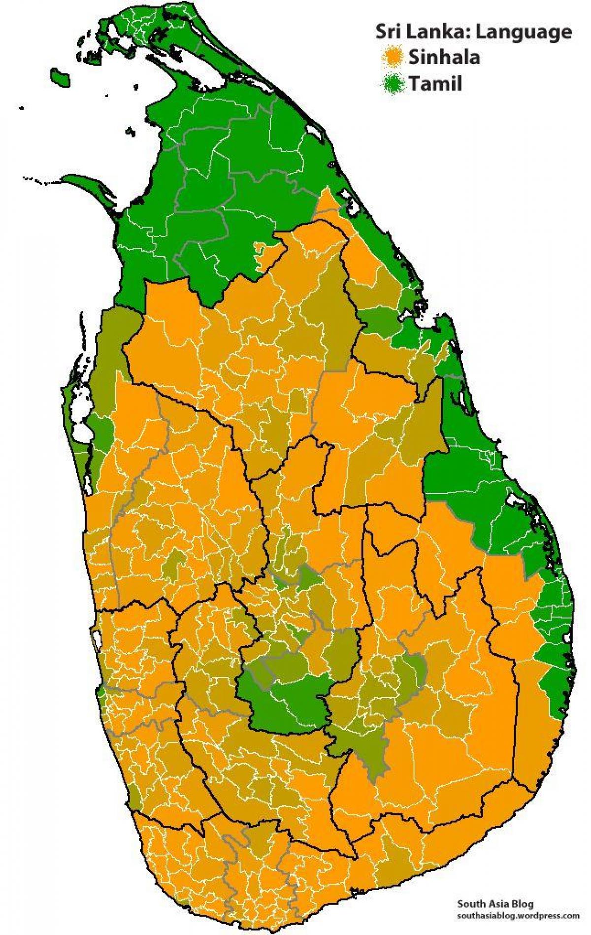mapa Sri Lanka język
