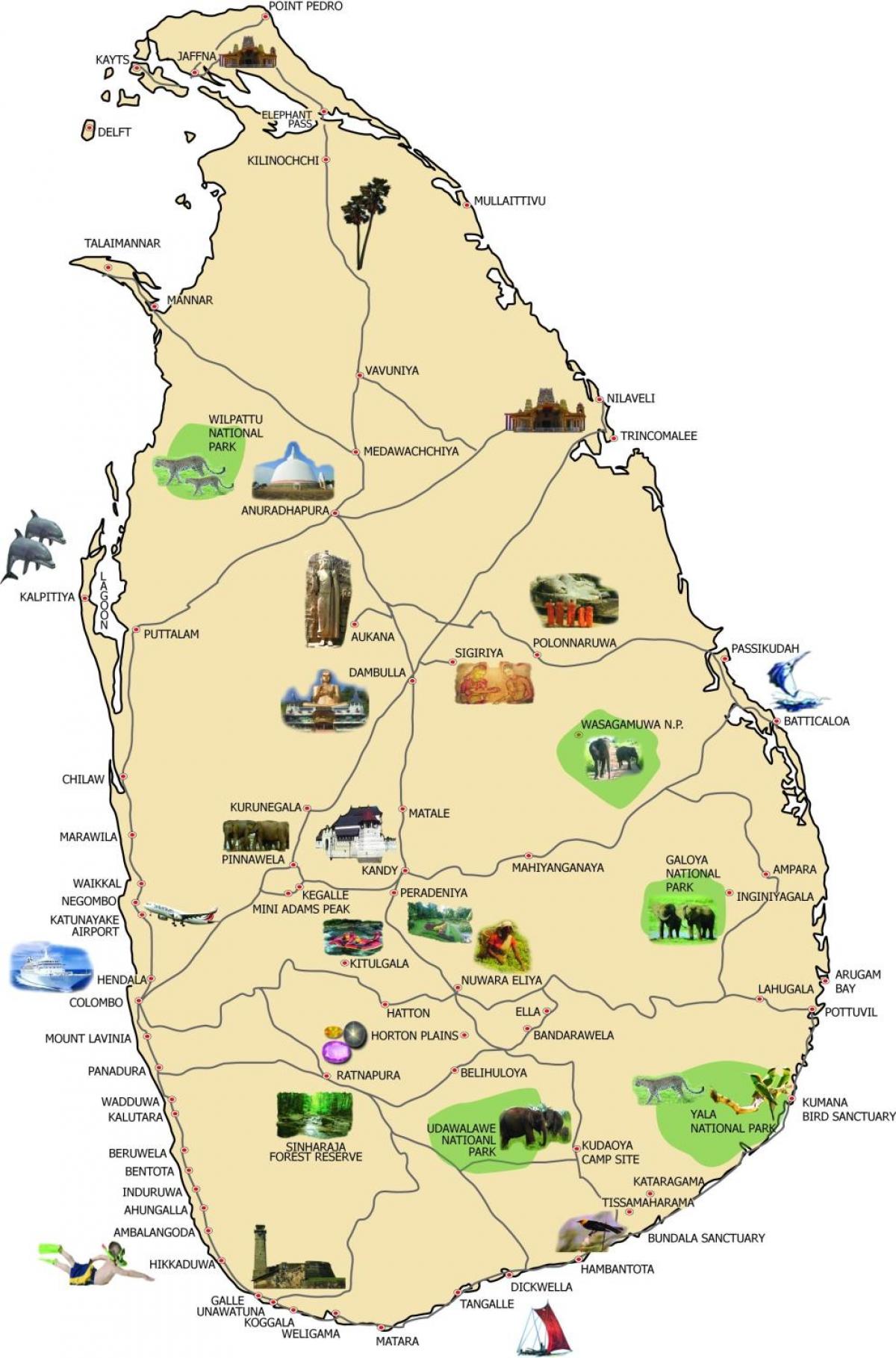 mapa Bentota, Sri Lanka