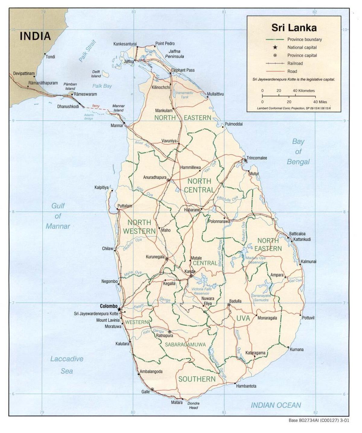 Sri Lanka mapy GPS online