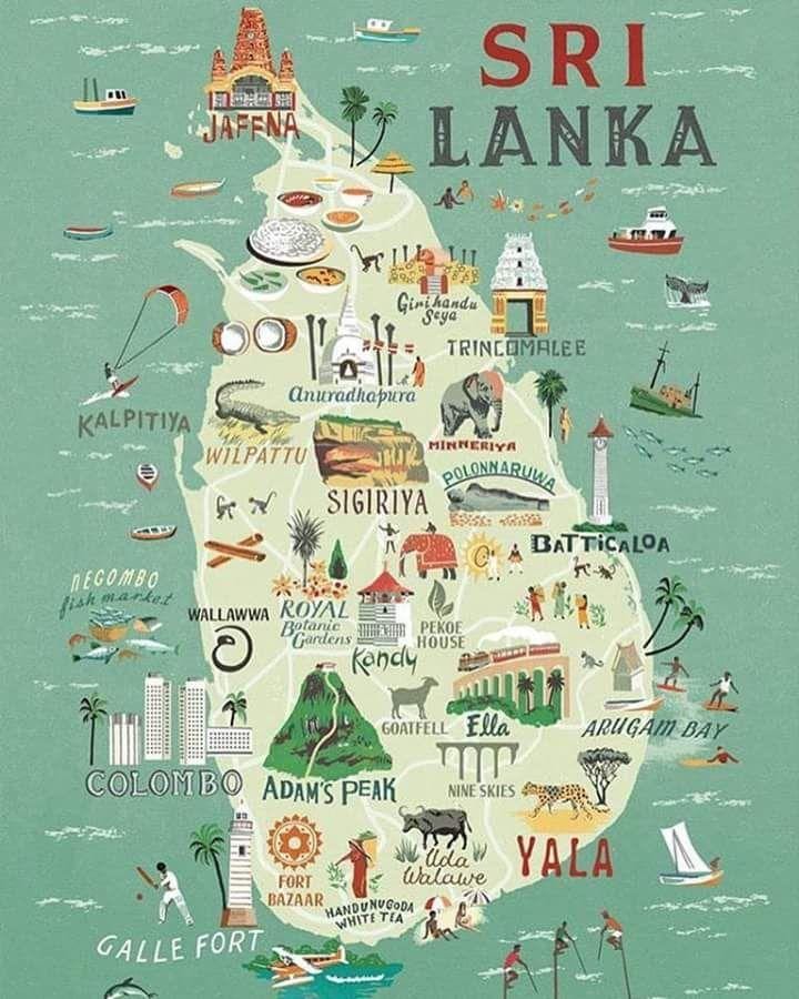 mapa Sri Lanki plakat mapie