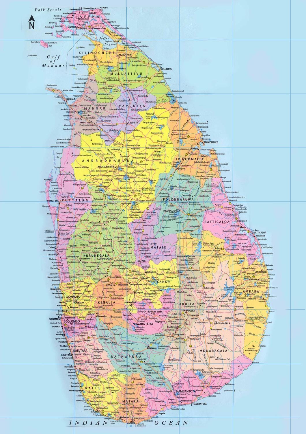 Sri Lanka kilometr mapie