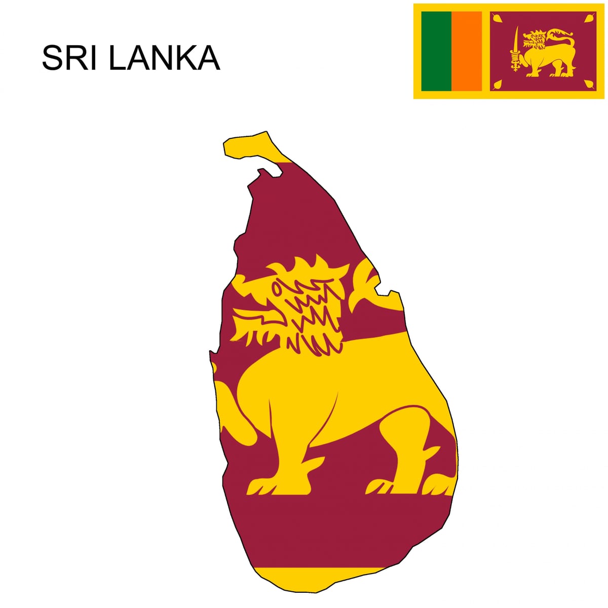 mapa flaga Sri Lanki