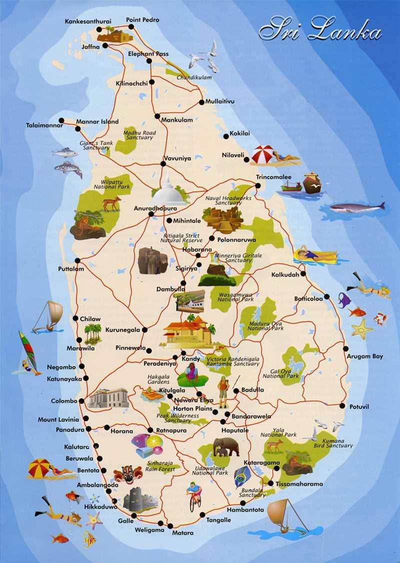 Sri Lanka to wyspa mapa