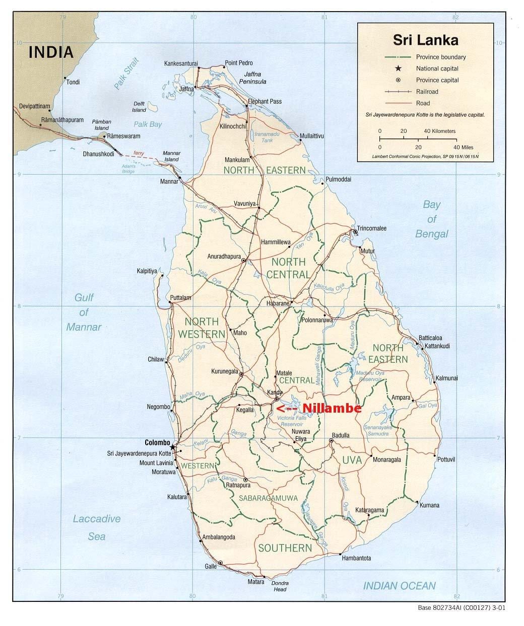 mapa Sri Lanki dom 
