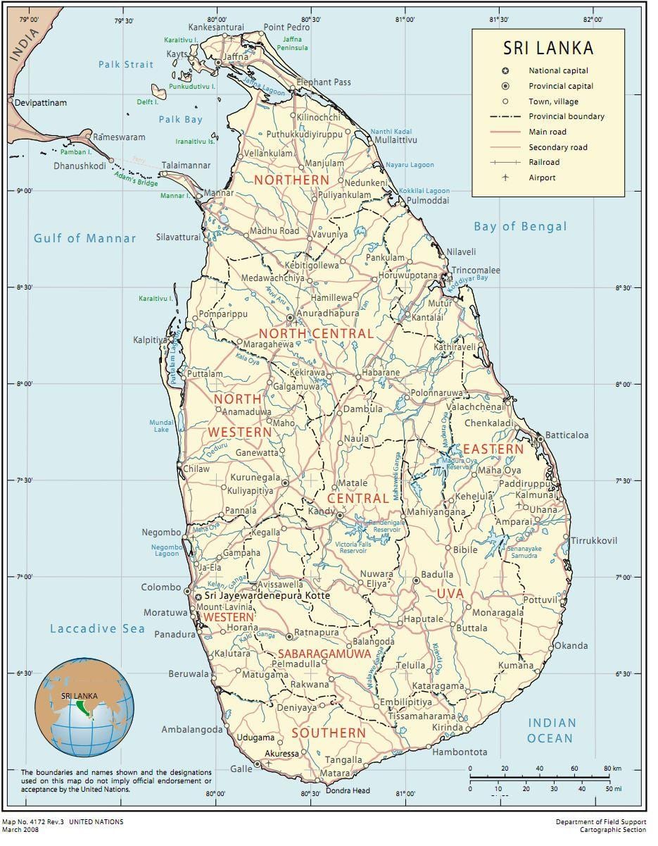 Korzeń Sri Lanka mapa