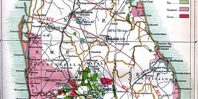 Mapa Cejlonu Sri Lanki