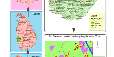 Karta N. sekcja mapie Sri Lanki