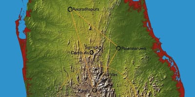 Mapa wzgórze kraju Sri Lanka