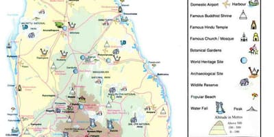 Mapa informacje o Sri Lance mapie 