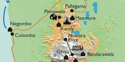 Sri Lanka na mapie Сигирии