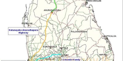 Mapa Sri Lanki akord 