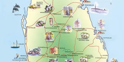 Atrakcje Sri Lanki na mapie
