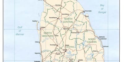 Mapa Sri Lanki siatki