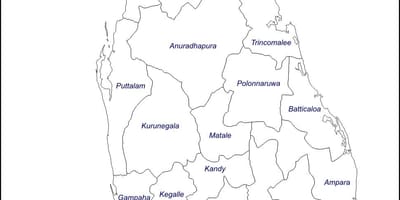 Sri Lanka mapa rysunku