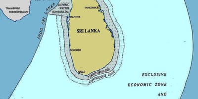 Mapa Sri Lanki na morze