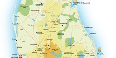 Mapa Sri Lanki porty