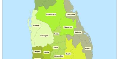 Powiat w Sri Lance mapie
