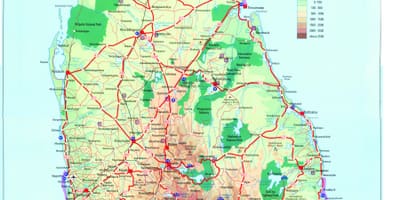 Mapa Sri Lanki transportu 