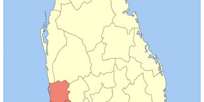 Mapa Sri Lanka-zachodnia prowincja