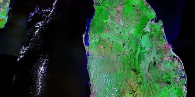 Aktualny satelitarnej mapie Sri Lanki